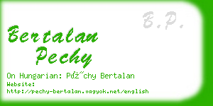 bertalan pechy business card